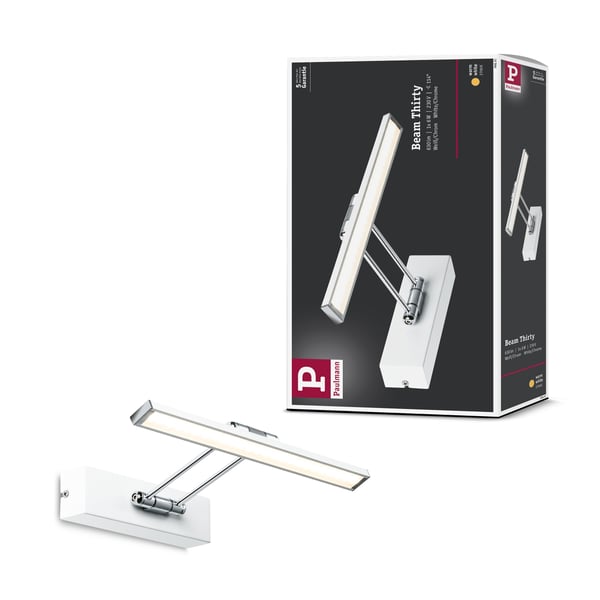 Paulmann Galeria LED bildlampa Beam 2700K 450lm 230V 5W Vit, Krom