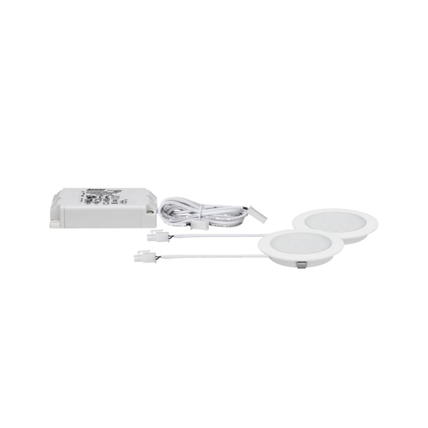 Paulmann LED infällda möbellampor Spegelskåp rund 65 mm 2x2,5W 2x180lm 230/12V 3000K Vit matt
