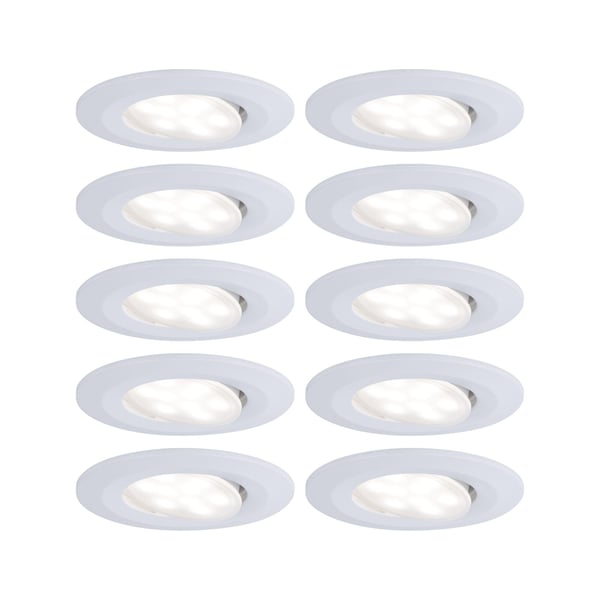 Paulmann Infälld LED lampa Calla IP65 rund 90 mm 30° 10x5,2W 10x460lm 230V dimbar 4000K Vit matt