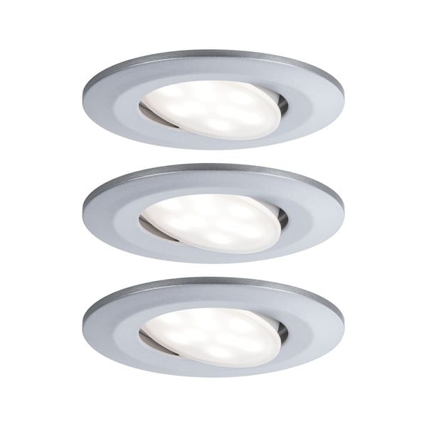 Paulmann Infälld LED lampa Calla IP65 rund 90 mm 30° 3x6W 3x530lm 230V 4000K Krom matt