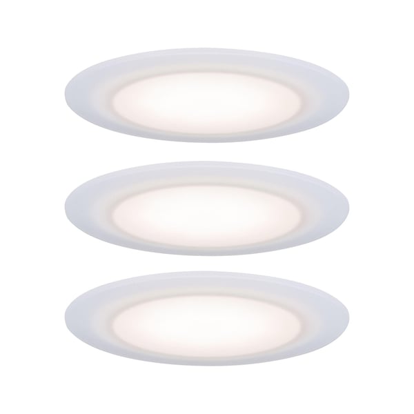 Paulmann Premium Infälld LED lampa Suon IP44 rund 90 mm 3x5W 3x450lm 230V dimbar 2700K Satin, Vit