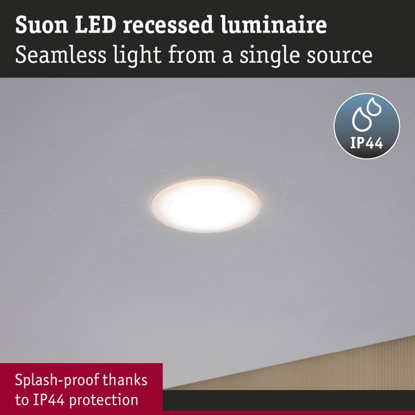 Paulmann Premium Infälld LED lampa Dim to Warm Suon IP44 rund 90 mm 3x5W 3x450lm 230V dimbar Dim to warm Satin, Vit