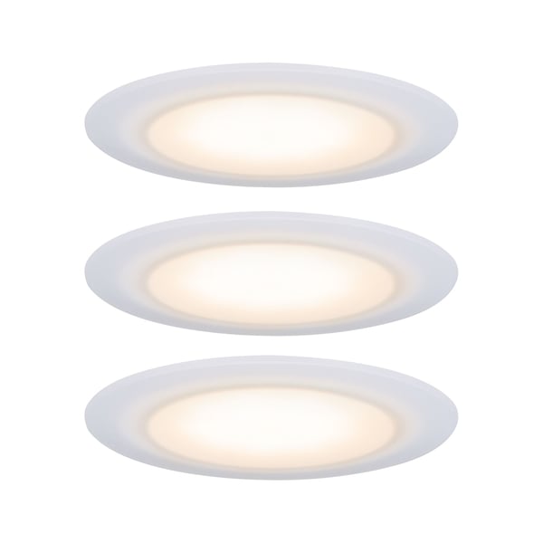 Paulmann Premium Infälld LED lampa Dim to Warm Suon IP44 rund 90 mm 3x5W 3x450lm 230V dimbar Dim to warm Satin, Vit