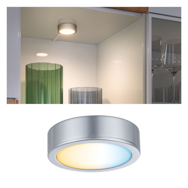 Paulmann CleverConnect LED strålkastare Disc Spot CleverConnect Tunable White 2,1W Krom matt Paulmann CleverConnect LED strålkastare Disc Spot CleverConnect Tunable White 2,1W Krom matt