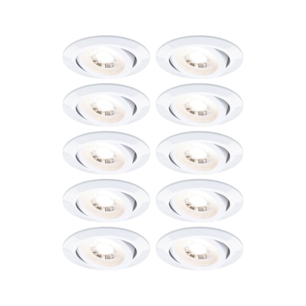 Paulmann Infälld LED lampa 3-Step-Dim rund 82 mm 70° 10x4,8W 10x450lm 230V dimbar 3000K Vit