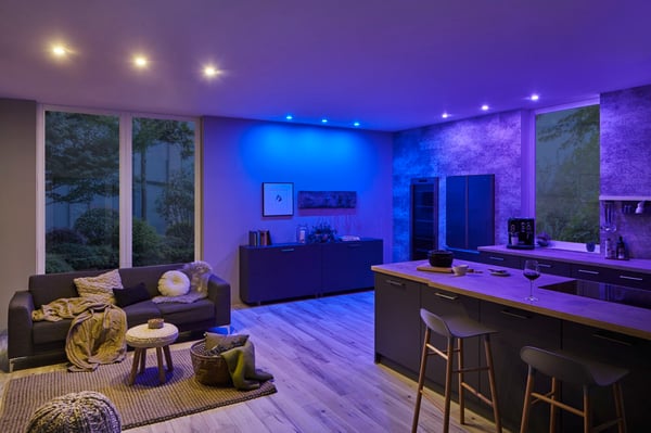 Paulmann Infälld LED lampa Smart Home Zigbee 3.0 Nova Plus Coin rund 84 mm 50° Coin 5,2W 400lm 230V dimbar RGBW+ Järn borstat