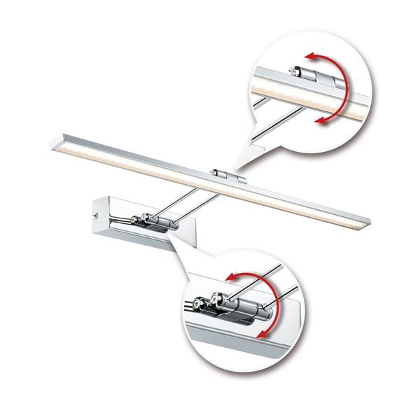 Galeria LED bildlampa Beam 2700K 580lm 230V 8W Vit, Krom