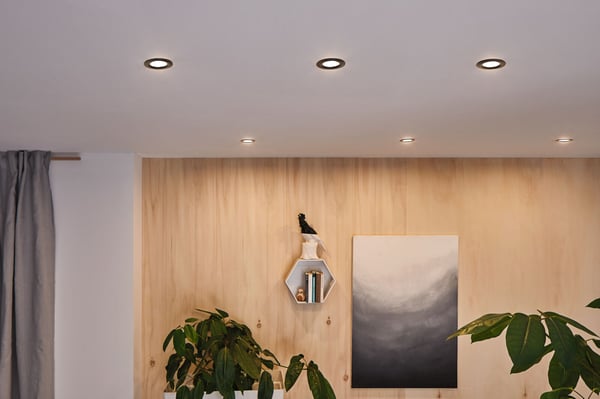 Paulmann Infälld LED lampa Nova Plus Coin rund 84 mm 50° Coin 3x6W 3x470lm 230V dimbar 2700K Svart matt