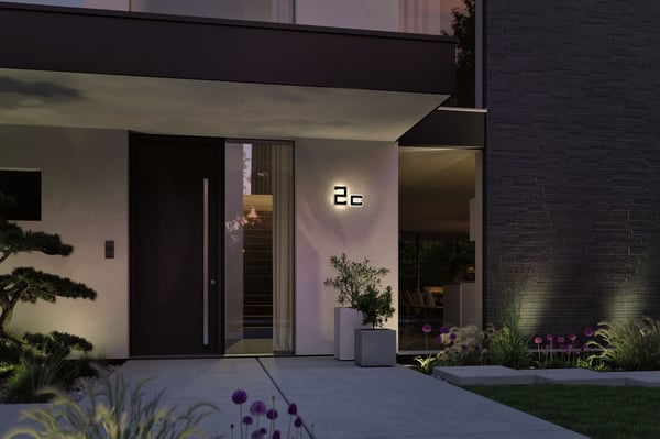 Paulmann Solenergi LED lampa för husnummer inkl. utbytbart batteri IP44 3000K 6lm Svart