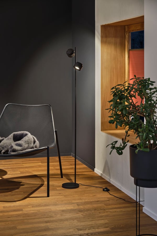 Paulmann LED golvlampa 3-Step-Dim Pane 2700K 2x300lm 2x3W Svart