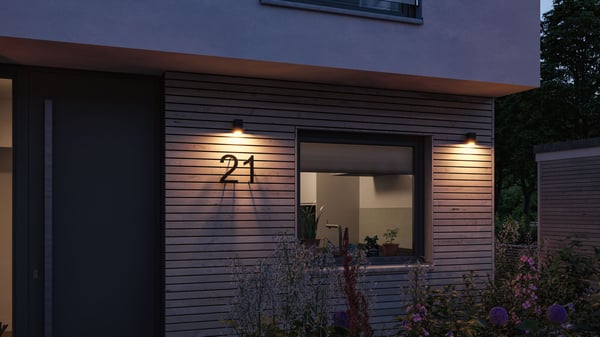 Paulmann LED vägglampa Flame Insektsvänlig IP44 vinkelformad 58x103 mm 2200K 4W 265lm 230V 75° Antracit Metall