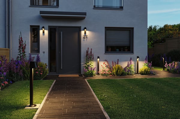 Paulmann LED vägglampa för utomhusbruk Caissa Skymningsstyrd rörelsedetektor (HF) IP44 105x274 mm 3000K 9W 700lm 230V 65° Antracit Aluminium