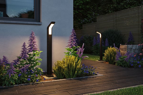 Paulmann LED pollare Merano Skymningsstyrd rörelsedetektor (HF) IP44 910 mm 3000K 14W 850lm 230V Antracit Aluminium