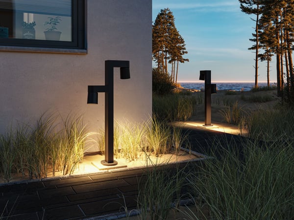 Paulmann LED pollare Kimu IP44 cylindrisk 822 mm 3000K 2x8W 2x500lm 230V 70° Antracit Aluminium