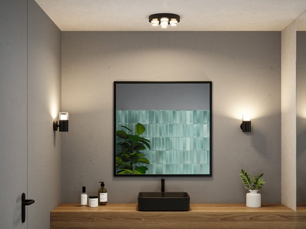 Paulmann Selection Bathroom Vägg /taklampa Kame IP44 3000K 320lm 230V 5W Signal svart