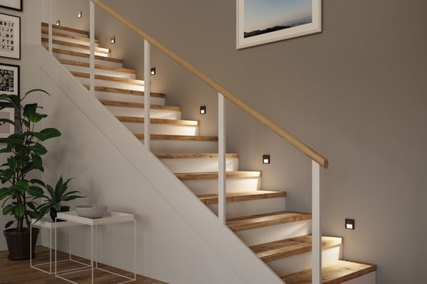Paulmann LED infälld vägglampa Tsaro vinkelformad 80x80 mm 1W 80lm 230V 2700K Svart matt