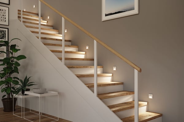 Paulmann LED infälld vägglampa Tsaro vinkelformad 80x80 mm 1W 80lm 230V 2700K Vit matt