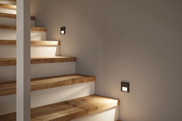 Paulmann LED infälld vägglampa Tsaro vinkelformad 80x80 mm 1W 80lm 230V 2700K Svart matt