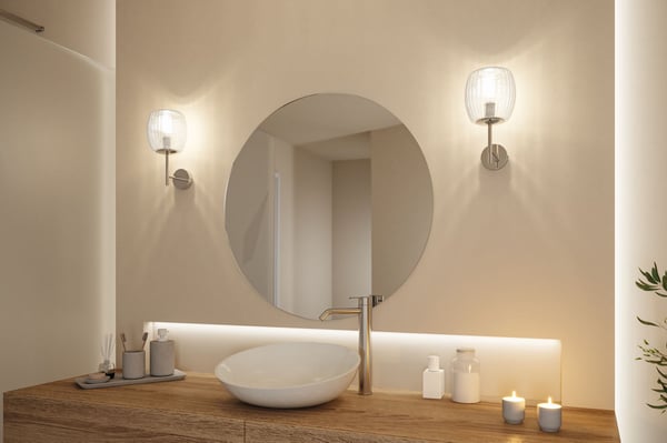 Paulmann Selection Bathroom Vägglampa Ruya IP44 E14 230V max. 20W dimbar Glas, Krom