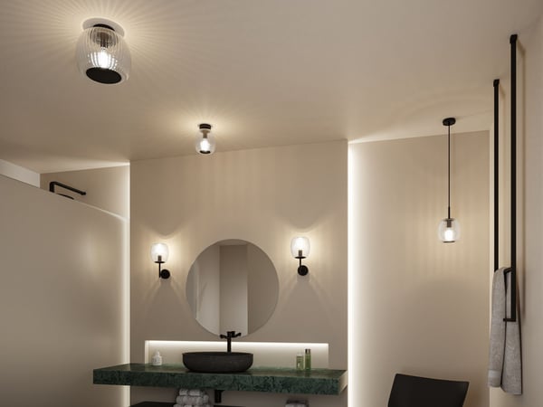 Paulmann LEDpendellampa Ruya E14 max. 20W Glas, Svart matt