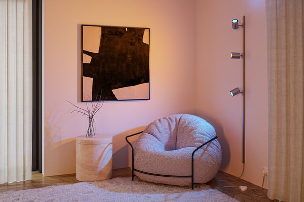 Paulmann URail Spotlight för strömskenor Smart Home Zigbee 3.0 Luxe GU10 350lm 4,8W RGBW+ dimbar 230V Krom matt