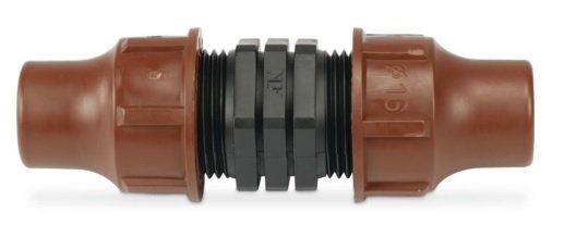 Slangekobling PP 16 mm lås brun type BF-12 lås