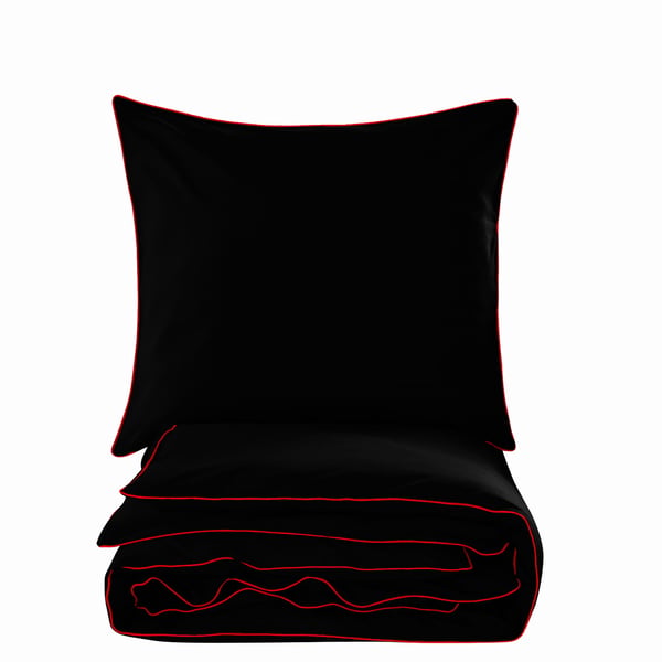 Enkla puuvillaset vuodevaatteet 140x200 musta