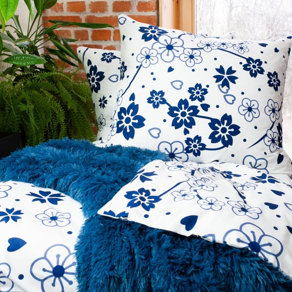 Puuvilla silkkihuopa 200x200 kukat