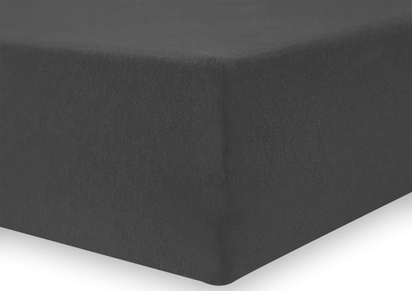Jerseylaken 200x220+25 mørkegrå med elastikbånd