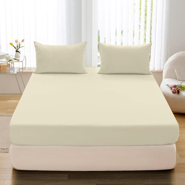 Jerseytrikoosetti 180x200+25 beige