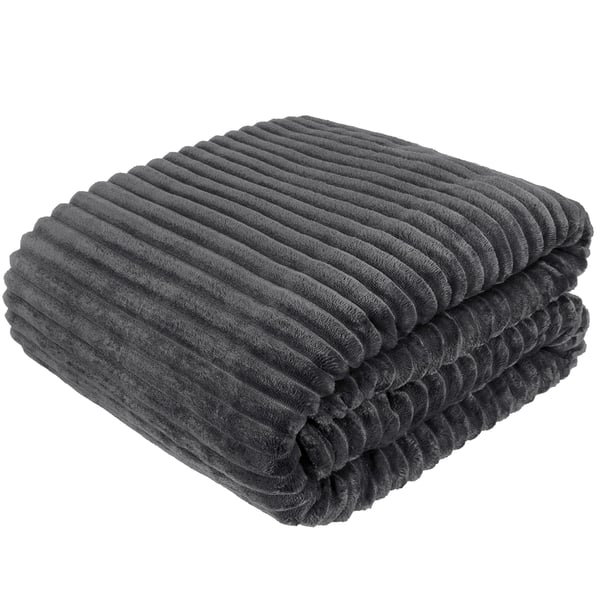 Wave fleece tæppe 220x240 grå