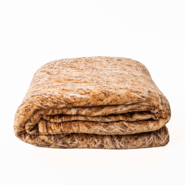 Fleece tæppe 170x210 stråblad