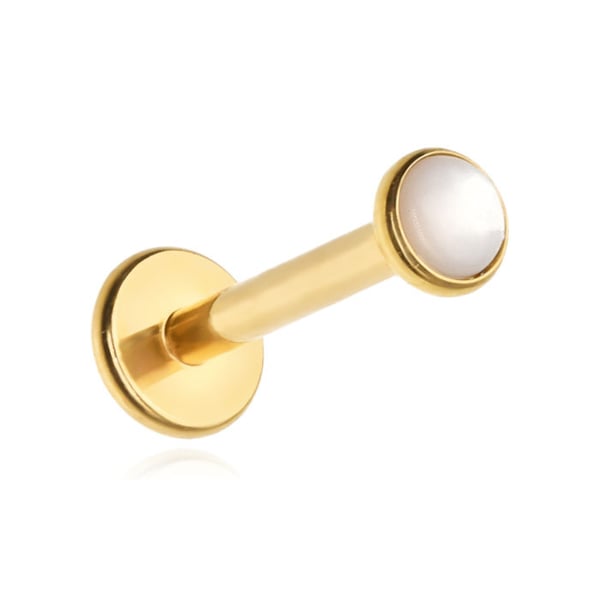 Titan labret med pärlemo - guld 1,2/6/3 Titan labret med pärlemo - guld 1,2/6/3