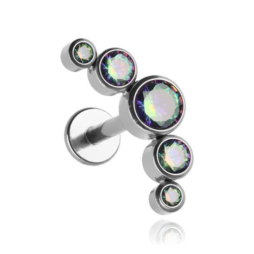 Titanium labret öronbult med cubic zirconia Vitrail Medium 1,2/8 Titanium labret öronbult med cubic zirconia Vitrail Medium 1,2/8