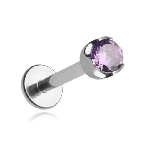 Labretörhänge i titan med lila zirconia 1,2/6/3 Labretörhänge i titan med lila zirconia 1,2/6/3