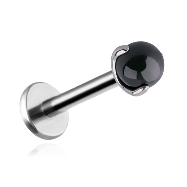 Titan labret med svart agat 1,2/6/3 Titan labret med svart agat 1,2/6/3