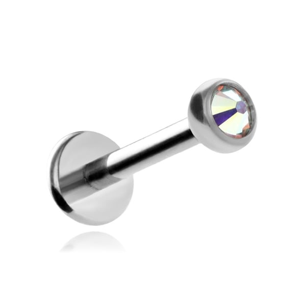 Titan labret örhänge med opalkristall silver 1,2/6/2,5