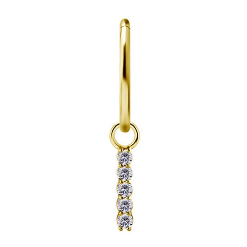 Vedhæng - CoCr NF - guld M - premium zirkoner - D-038