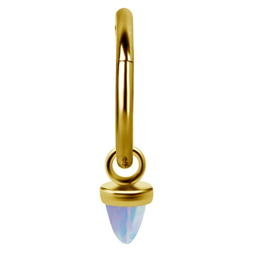 Vedhæng - øje med blå opal - guld - D-057