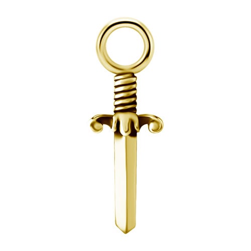 Vedhæng - CoCr NF - dolk - guld - D-037