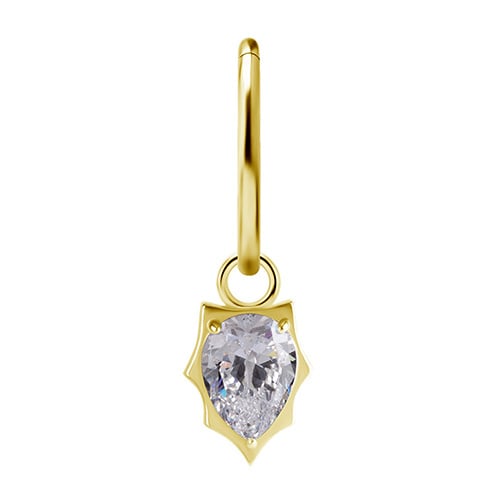 Vedhæng - CoCr NF - guld - premium zirkoner - D-040