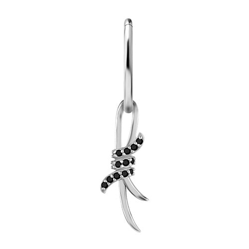 Berlocker CoCr NF dekorativ silver med svart zirconia D-050