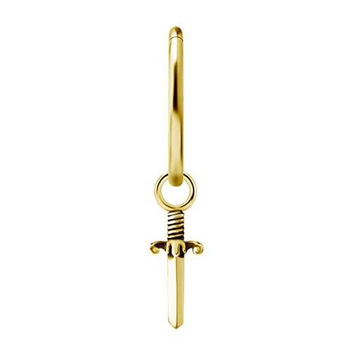 Vedhæng - CoCr NF - dolk - guld - D-037