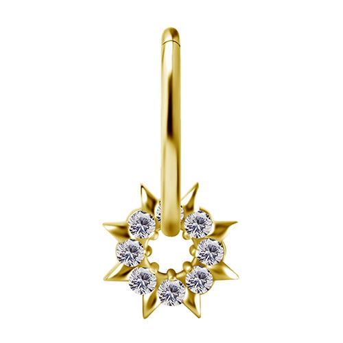 Berlocker CoCr NF dekorativt guld premium zirconia D-046