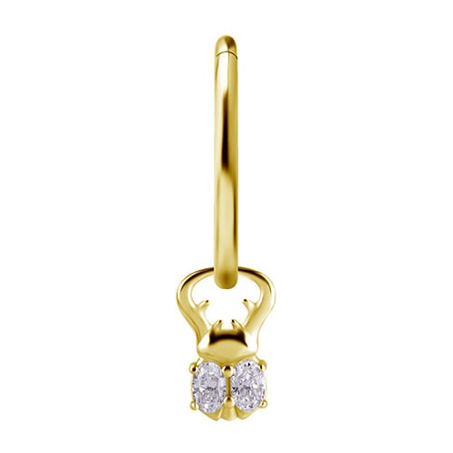 Charms - CoCr NF - guld bille - premium zirkoner - D-044
