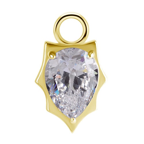 Vedhæng - CoCr NF - guld - premium zirkoner - D-040