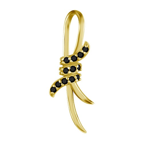 Charms - CoCr NF - dekorativ guld med sorte premium zirkoner - D-050