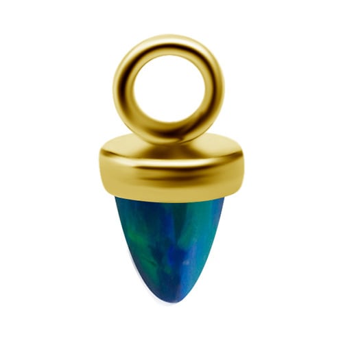 Berlock öga med grön opal guld D-057