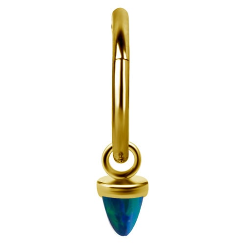 Berlock - øje med grøn opal - guld - D-057