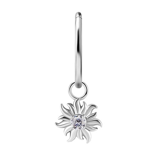 Charms - CoCr NF - sol - hvide premium zirkoner - sølv - D-054